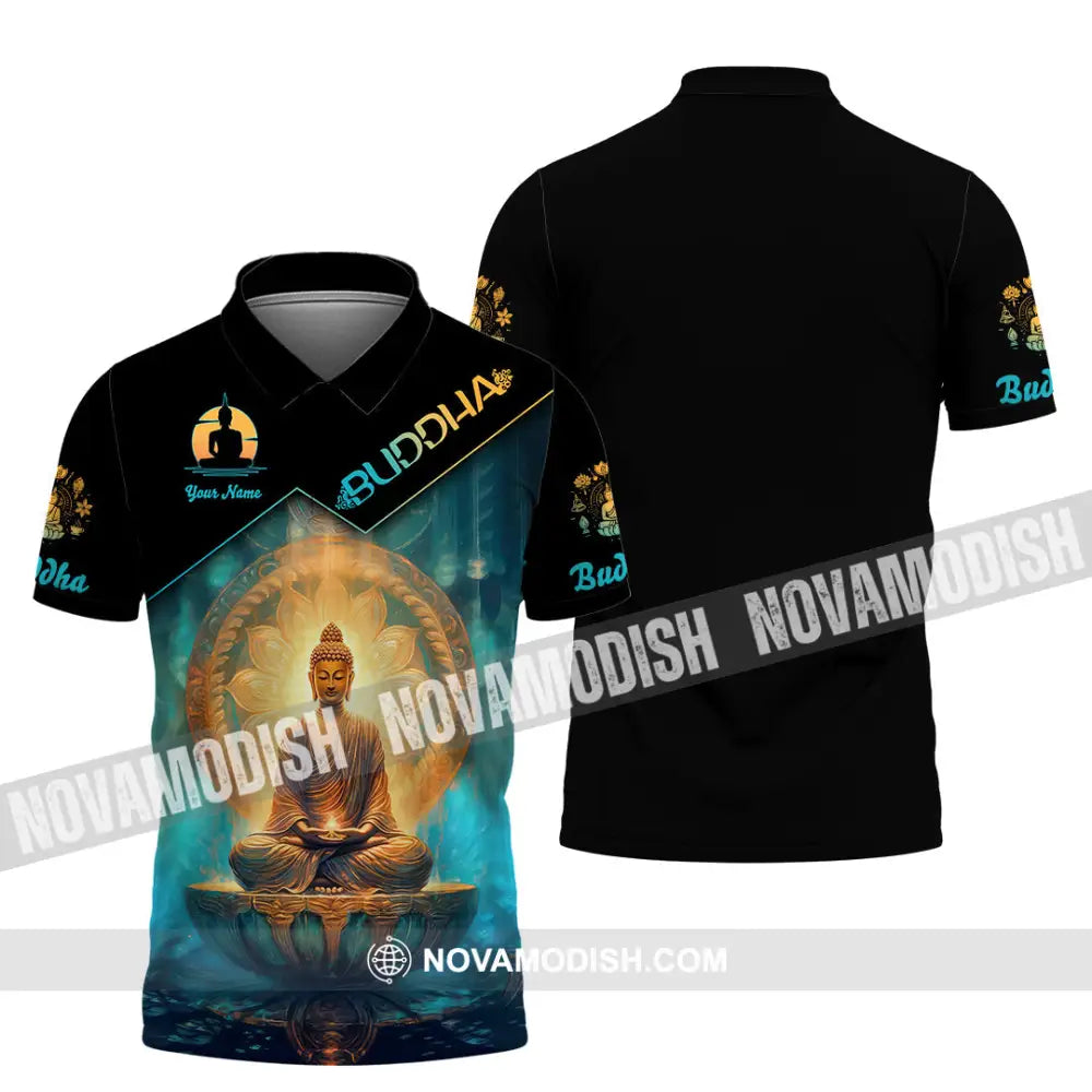 Unisex Shirt Custom Name Buddha Polo Long Sleeve Buddhist T-Shirt / S T-Shirt