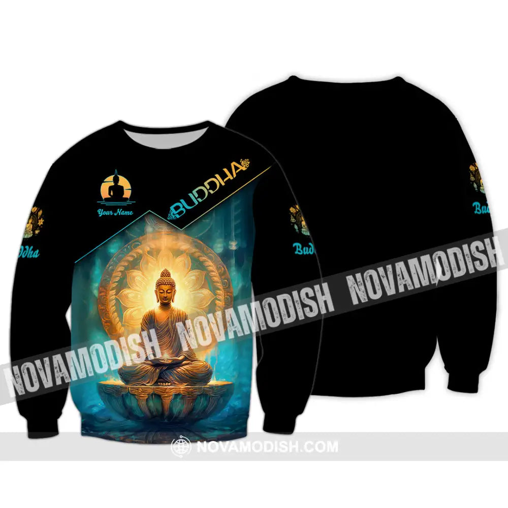 Unisex Shirt Custom Name Buddha Polo Long Sleeve Buddhist T-Shirt / S T-Shirt