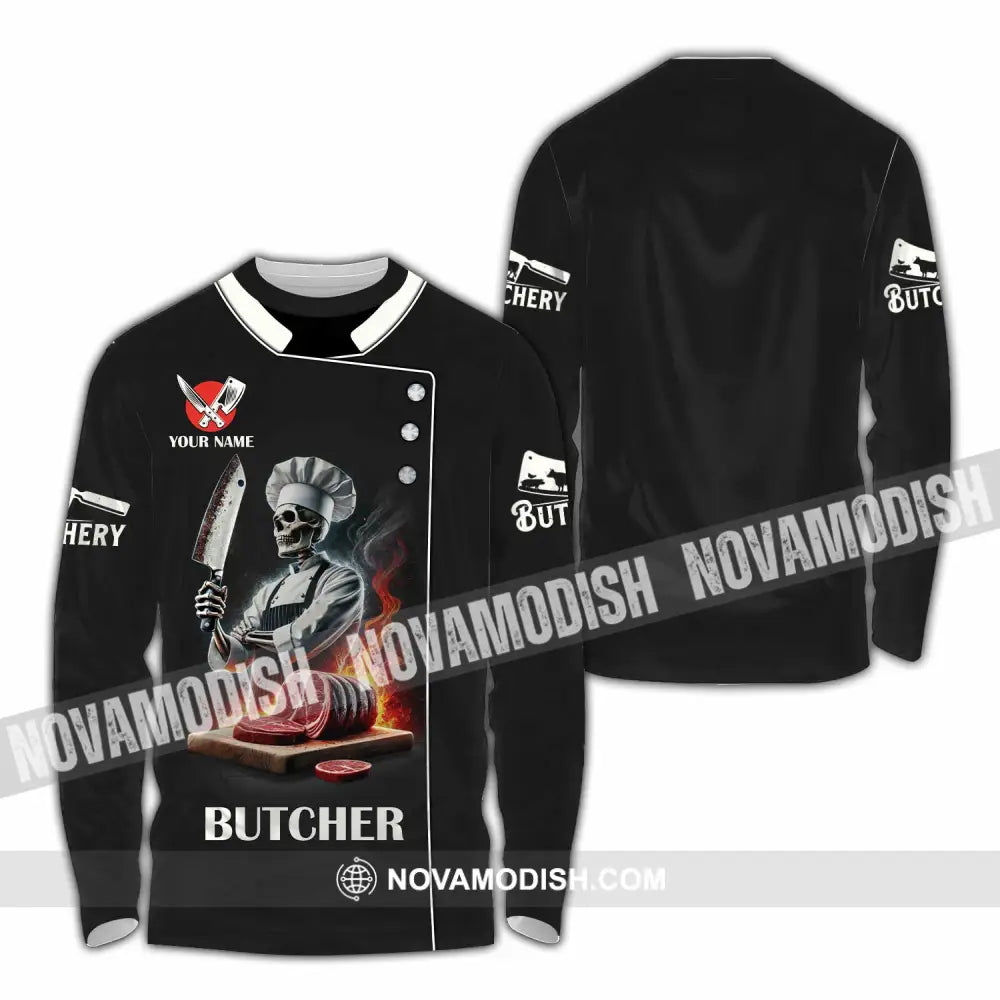 Unisex Shirt Custom Name Butcher Gift Long Sleeve / S T-Shirt