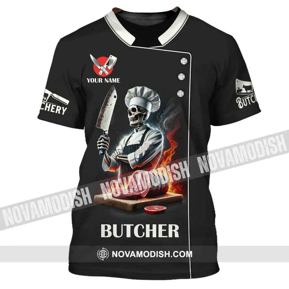 Unisex Shirt Custom Name Butcher Gift T-Shirt / S T-Shirt