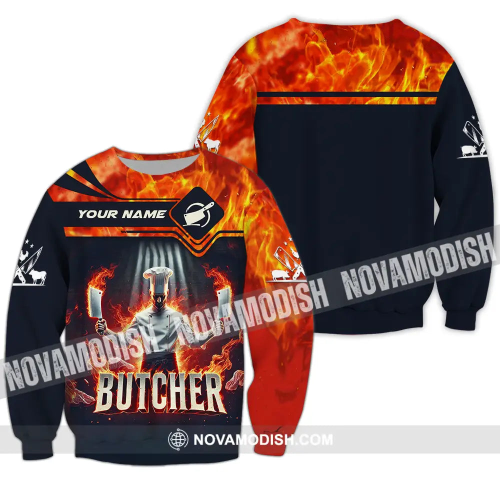 Unisex Shirt - Custom Name Butcher Long Sleeve / S T-Shirt