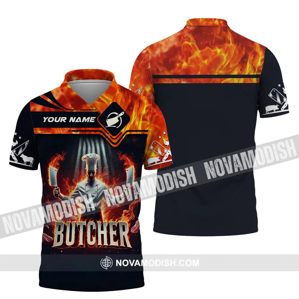 Unisex Shirt - Custom Name Butcher Polo / S T-Shirt