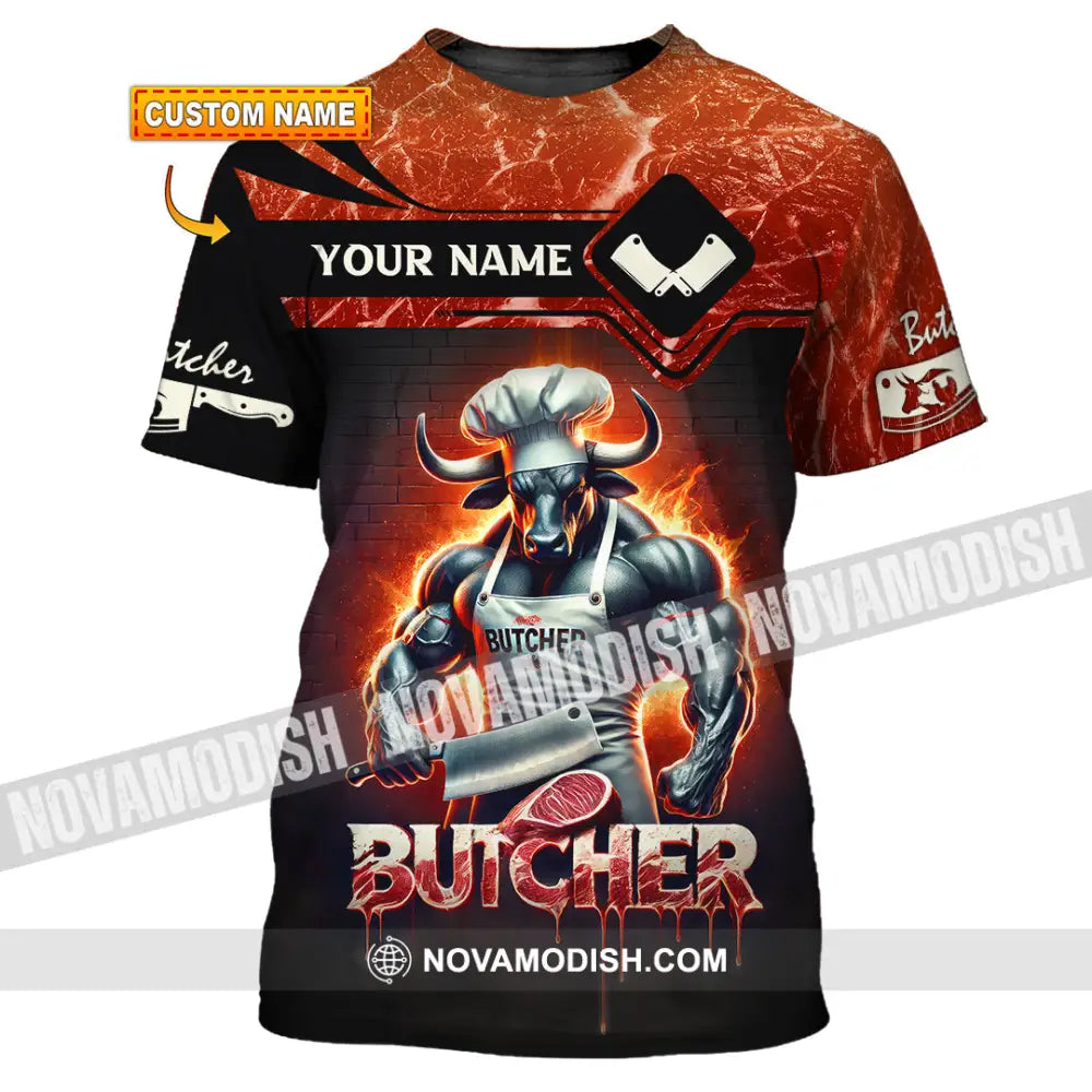 Unisex Shirt Custom Name Butcher T-Shirt Hoodie Long Sleeve Gift T-Shirt