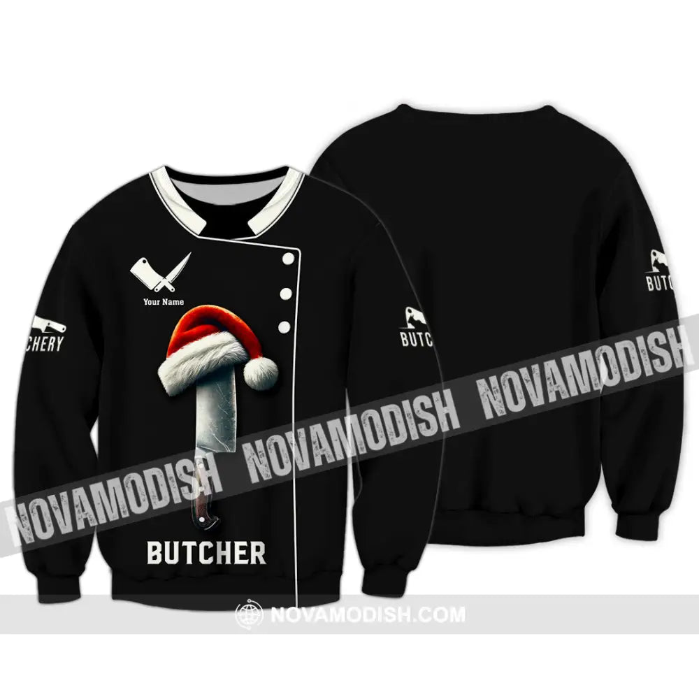 Unisex Shirt Custom Name Butcher T-Shirt Hoodie Long Sleeve Gift / S T-Shirt