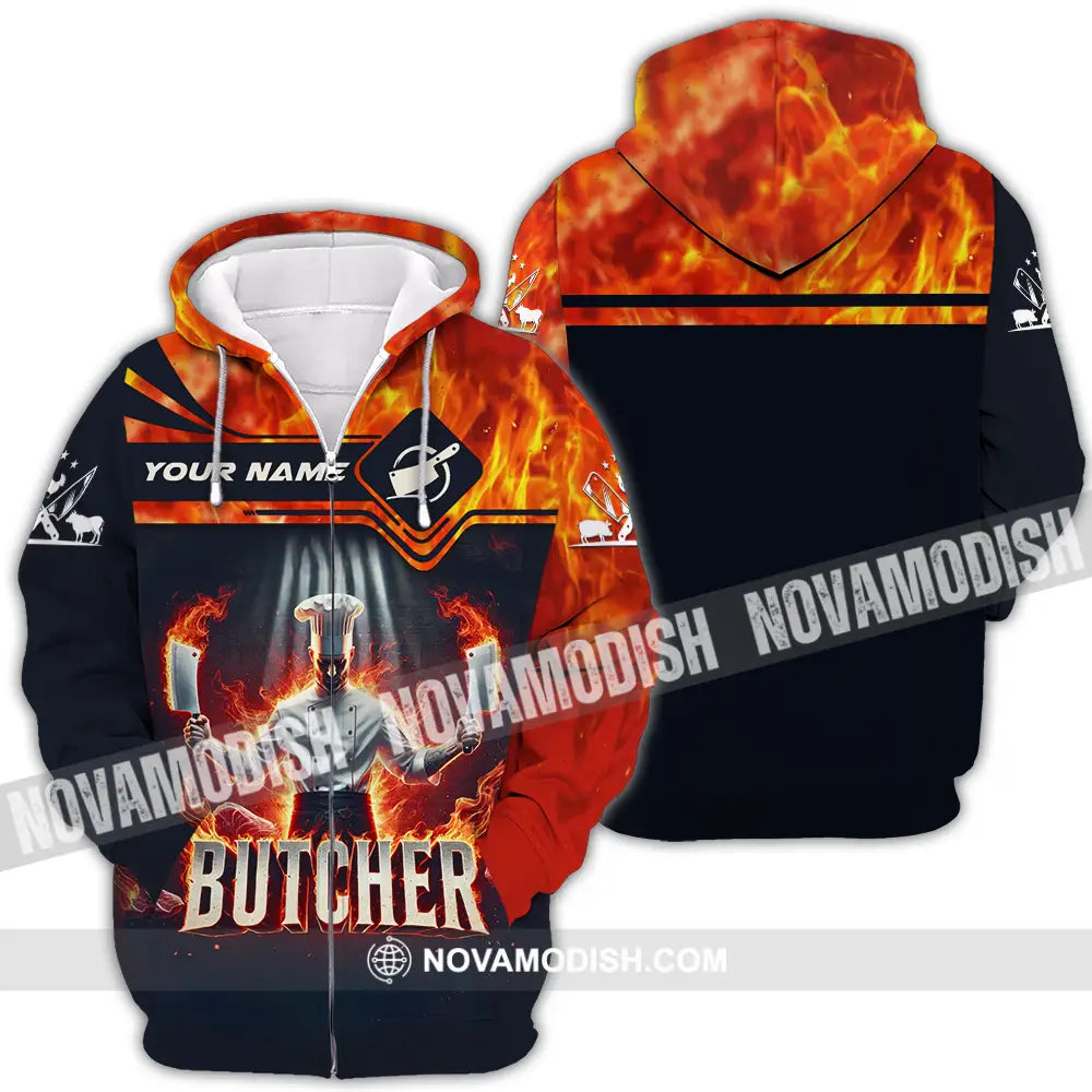 Unisex Shirt - Custom Name Butcher Zipper Hoodie / S T-Shirt