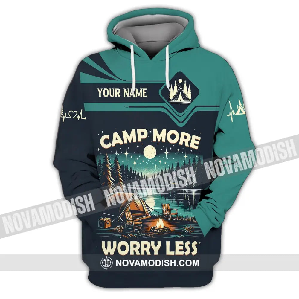 Unisex Shirt Custom Name Camping Camp More Worry Less Hoodie / S T-Shirt