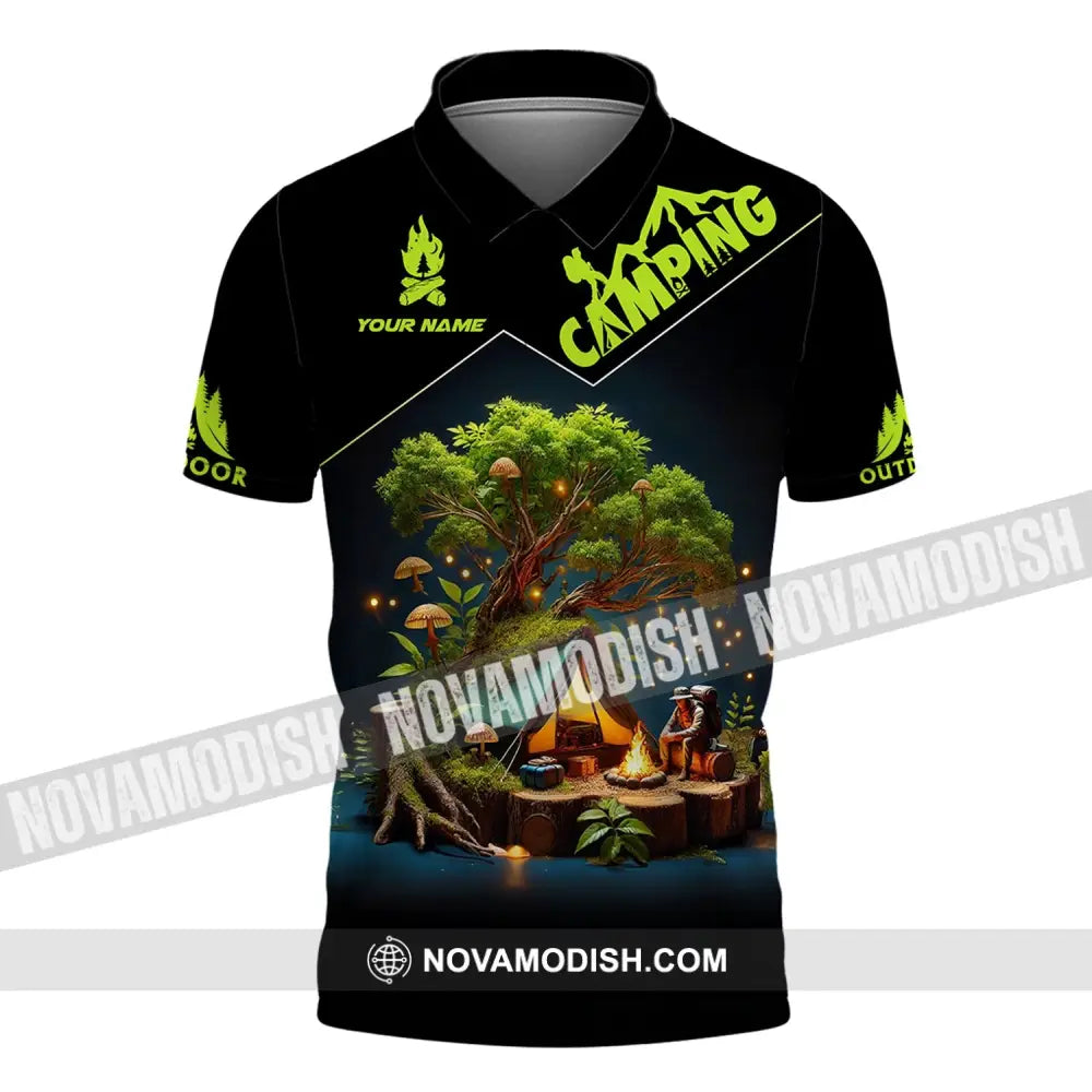 Unisex Shirt Custom Name Camping Gift For Lover Polo / S T-Shirt
