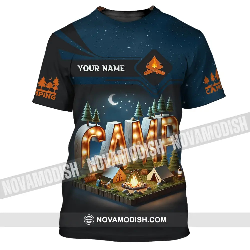 Unisex Shirt Custom Name Camping Gift For Lover T-Shirt / S T-Shirt