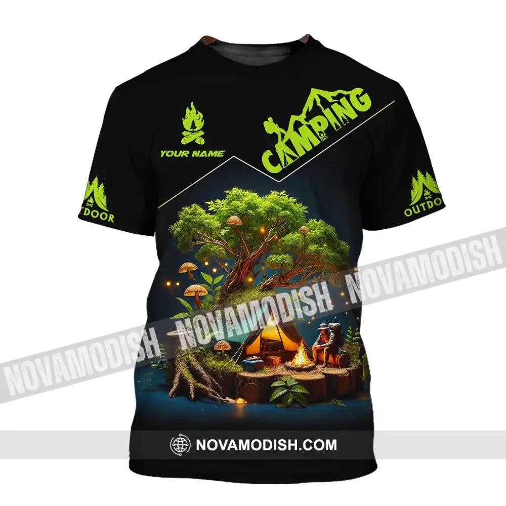 Unisex Shirt Custom Name Camping Gift For Lover T-Shirt / S T-Shirt