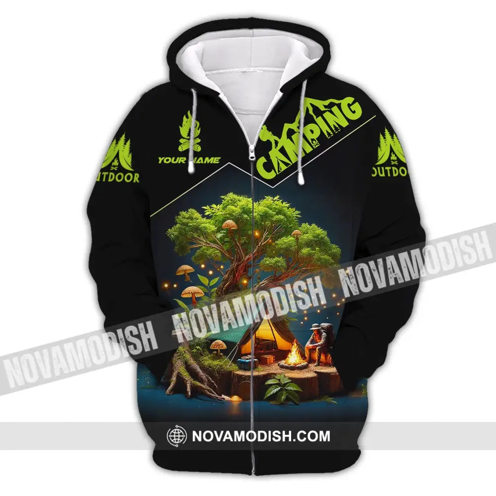 Unisex Shirt Custom Name Camping Gift For Lover Zipper Hoodie / S T-Shirt