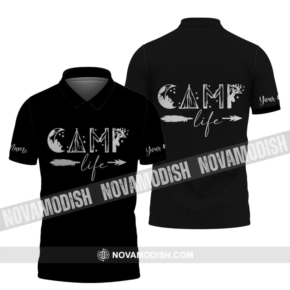 Unisex Shirt - Custom Name Shirt - Camping Shirt Camping Life Gift For Camping Lover Polo Shirt / S T-shirt
