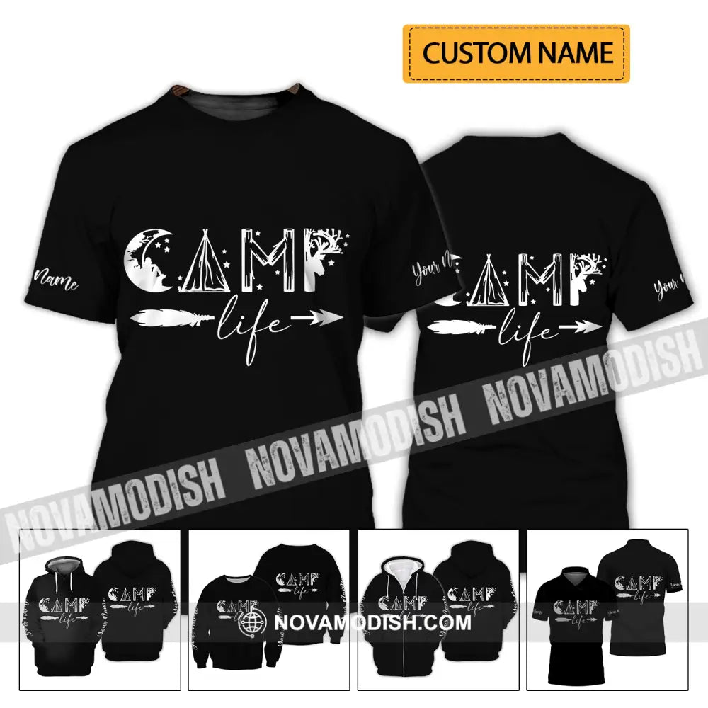 Unisex Shirt - Custom Name Shirt - Camping Shirt Camping Life Gift For Camping Lover T-shirt