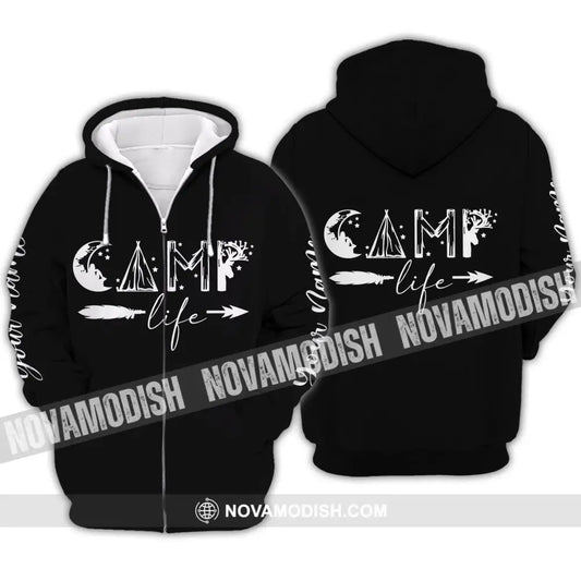 Unisex Shirt - Custom Name Shirt - Camping Shirt Camping Life Gift For Camping Lover Zipper Hoodie / S T-shirt