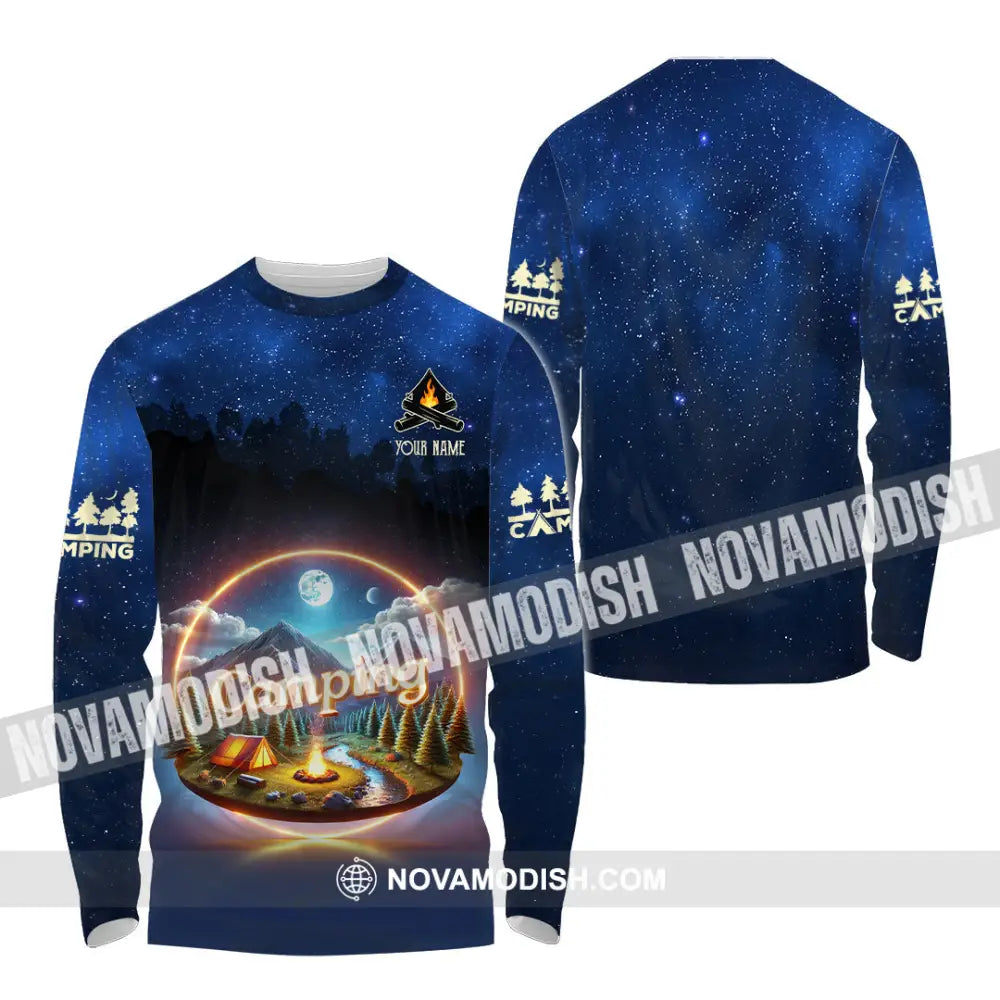 Unisex Shirt Custom Name Camping Team Uniform Long Sleeve / S T-Shirt
