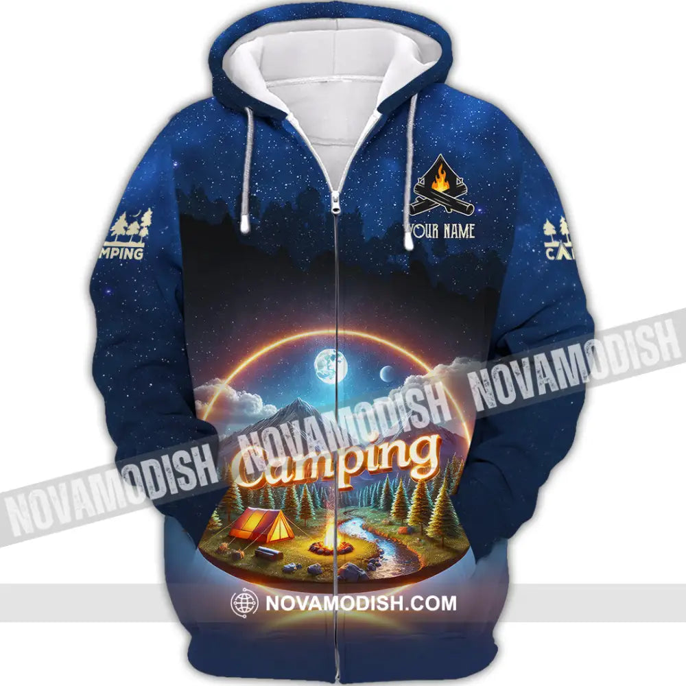 Unisex Shirt Custom Name Camping Team Uniform Zipper Hoodie / S T-Shirt