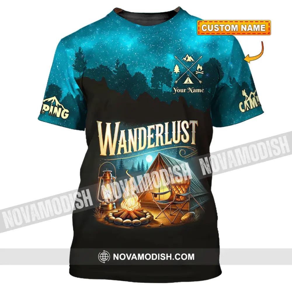 Unisex Shirt Custom Name Camping Wanderlust Polo Long Sleeve Love T-Shirt T-Shirt