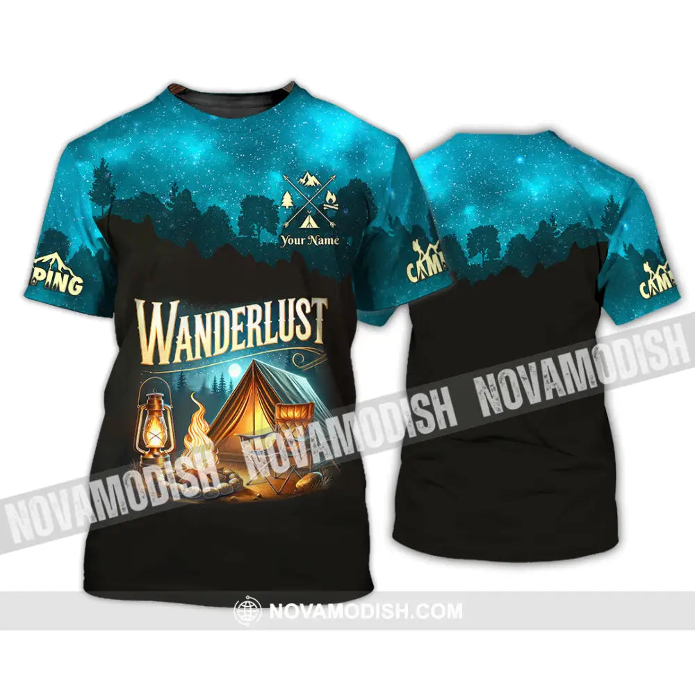 Unisex Shirt Custom Name Camping Wanderlust Polo Long Sleeve Love T-Shirt / S T-Shirt