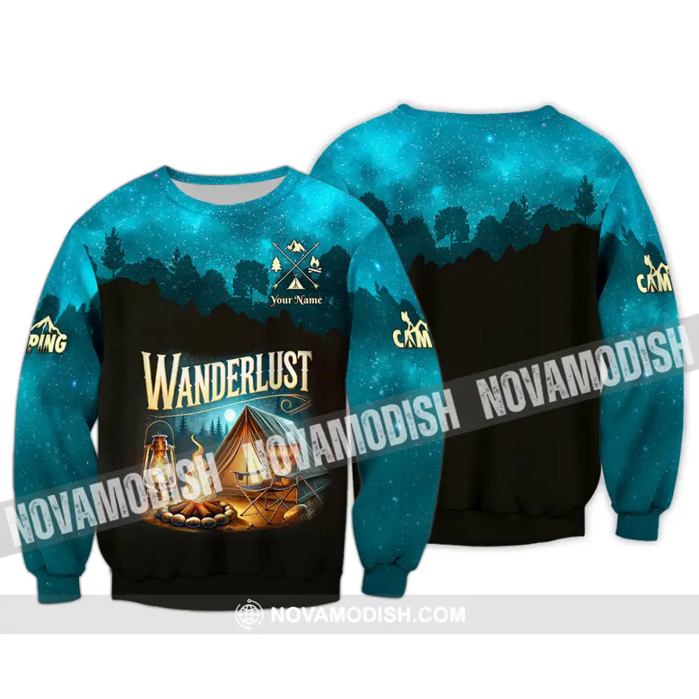 Unisex Shirt Custom Name Camping Wanderlust Polo Long Sleeve Love T-Shirt / S T-Shirt