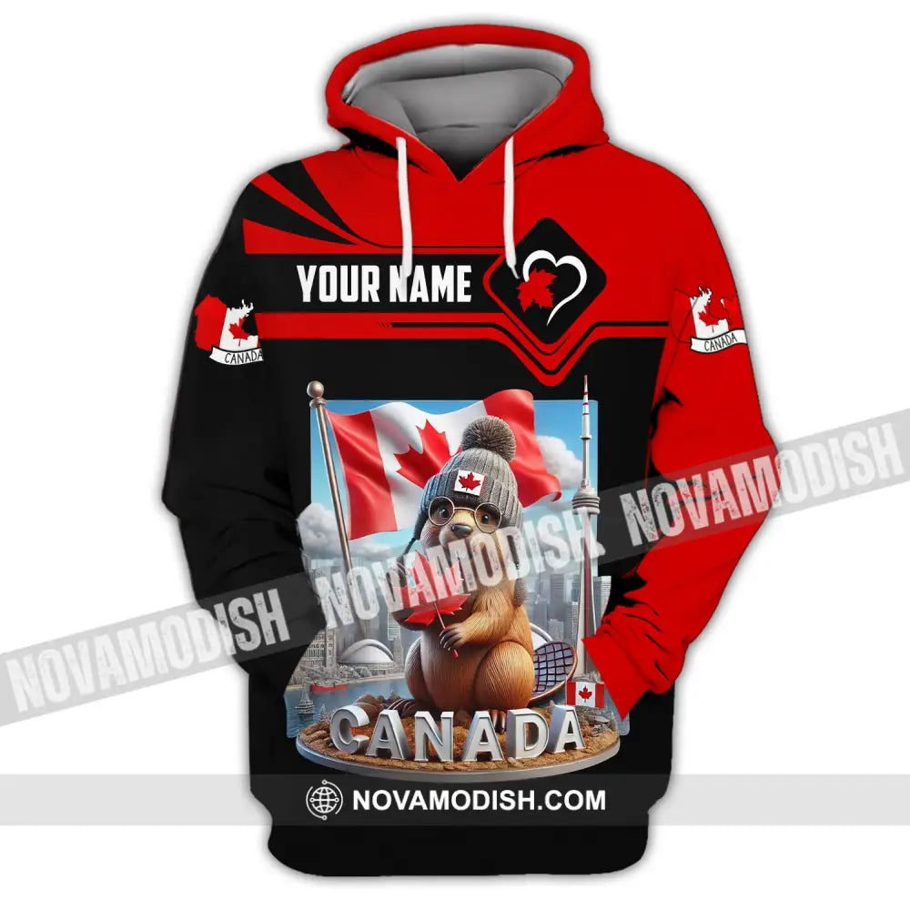 Unisex Shirt - Custom Name Canada Icons Hoodie / S T-Shirt