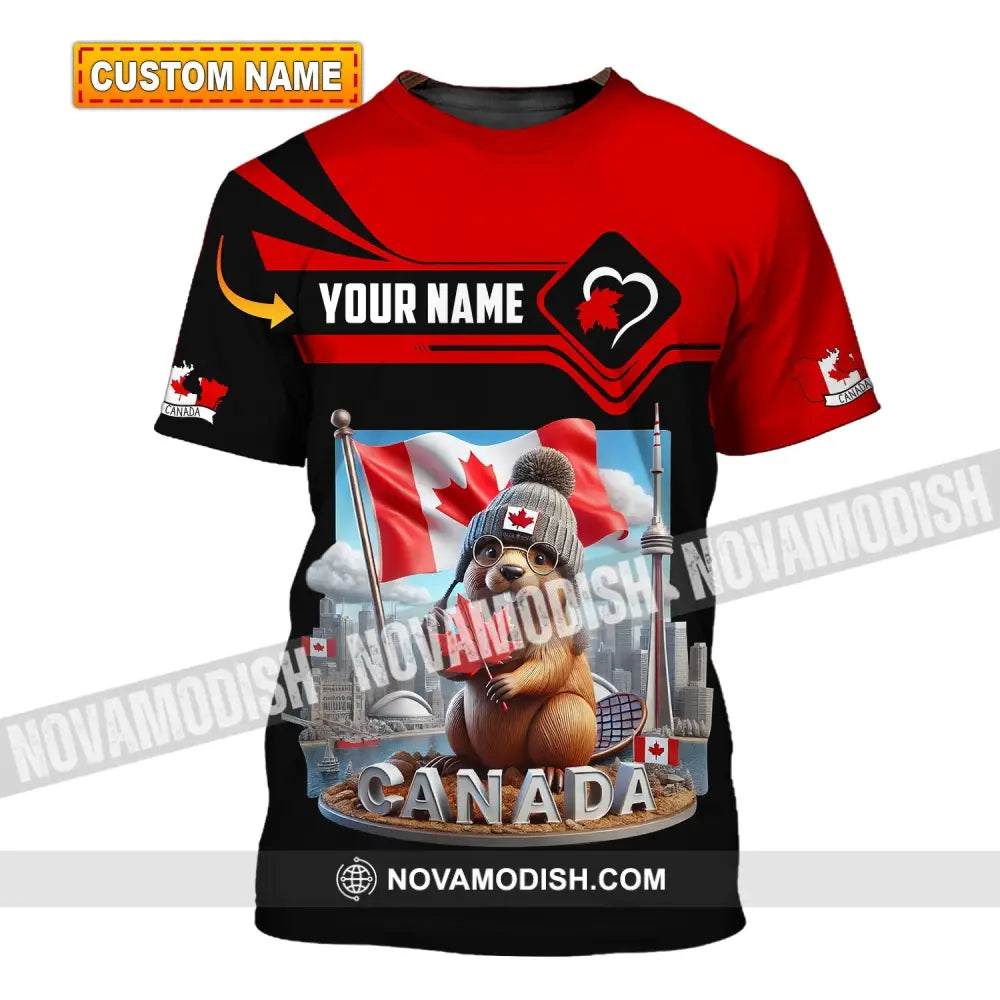 Unisex Shirt - Custom Name Canada Icons T-Shirt