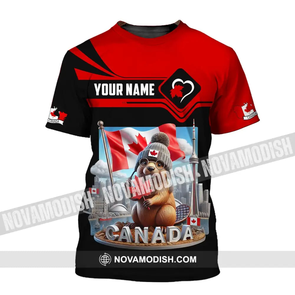 Unisex Shirt - Custom Name Canada Icons T-Shirt / S T-Shirt