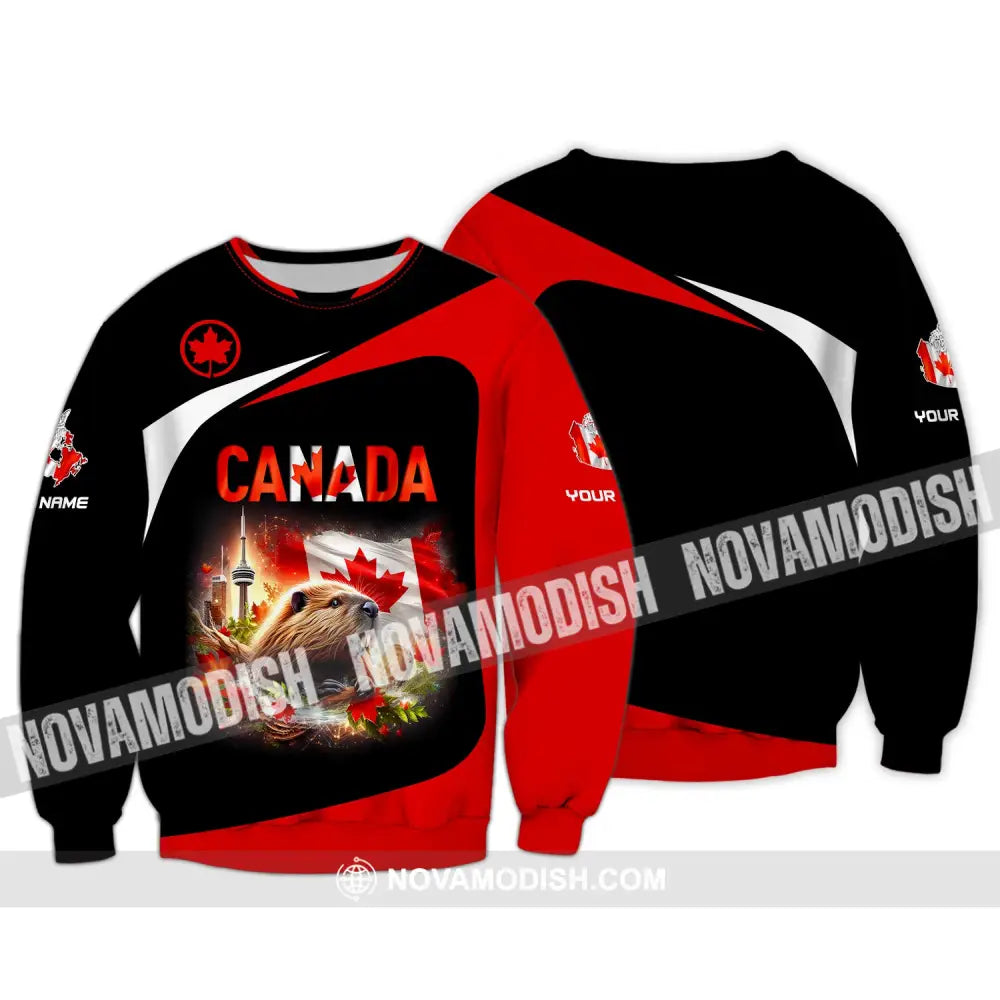 Unisex Shirt Custom Name Canada Long Sleeve Polo Lover Gift / S T-Shirt