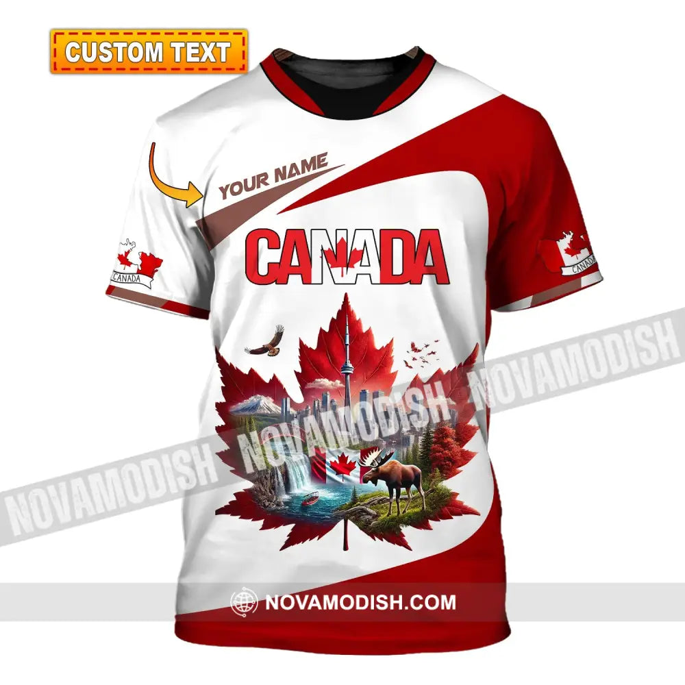 Unisex Shirt Custom Name Canada Love T-Shirt T-Shirt