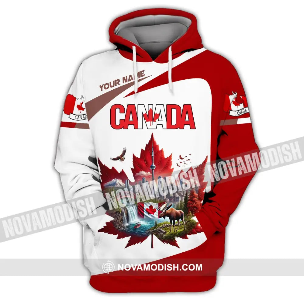 Unisex Shirt Custom Name Canada Love T-Shirt Hoodie / S T-Shirt