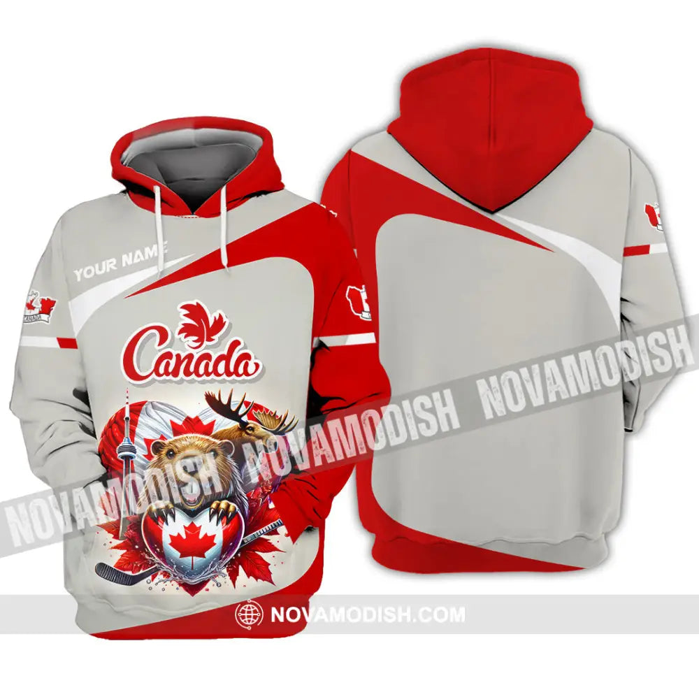 Unisex Shirt Custom Name Canada Lover Polo Long Sleeve Canadian Gift Hoodie / S T-Shirt