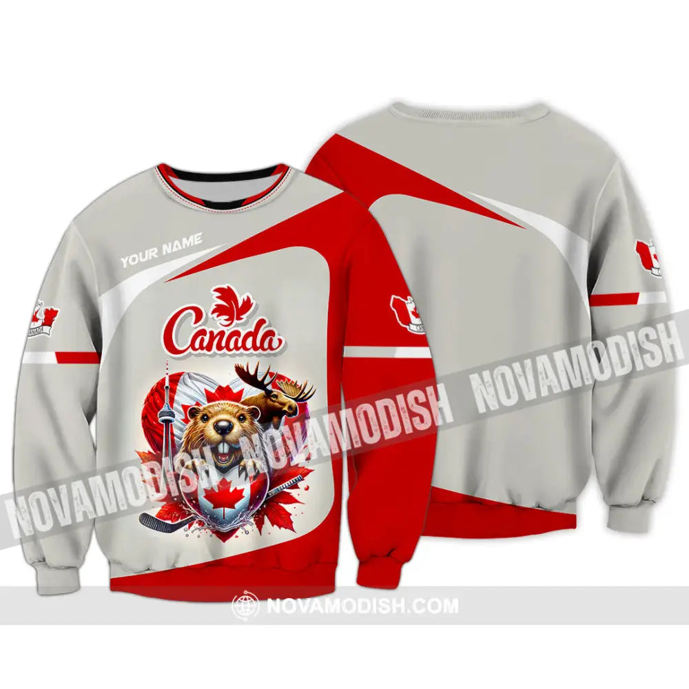 Unisex Shirt Custom Name Canada Lover Polo Long Sleeve Canadian Gift / S T-Shirt