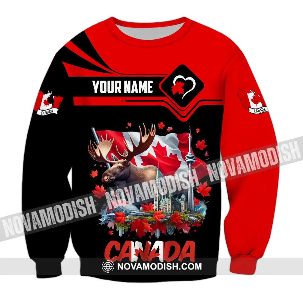 Unisex Shirt Custom Name Canada Polo Long Sleeve Gift / S T-Shirt