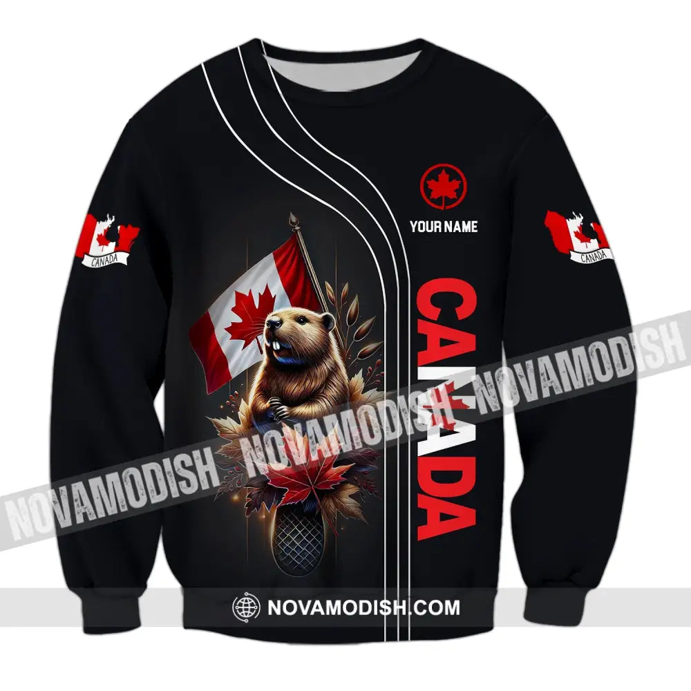 Unisex Shirt Custom Name Canada Polo Long Sleeve Gift / S T-Shirt