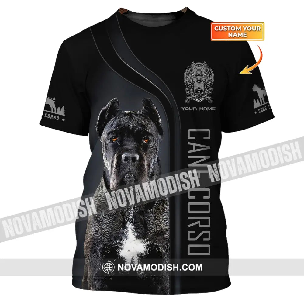 Unisex Shirt Custom Name Cane Corso Dog Polo Long Sleeve Gift For Lover T-Shirt