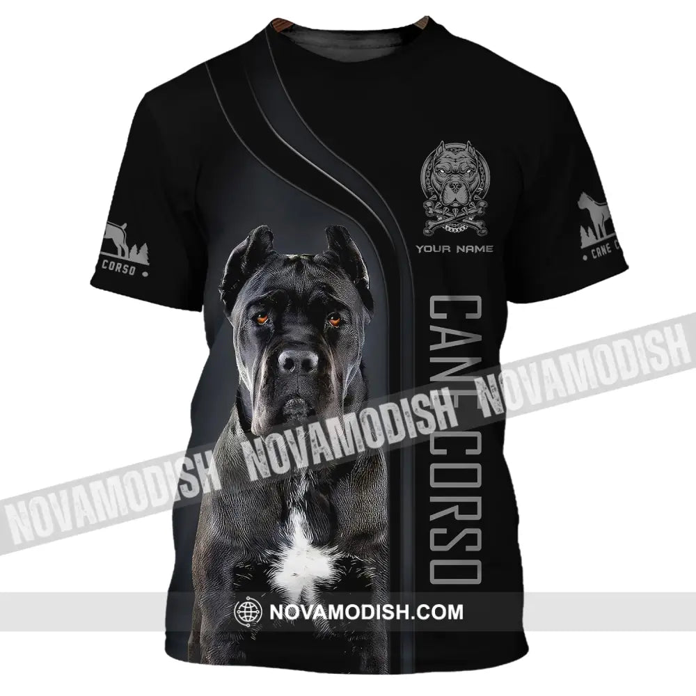 Unisex Shirt Custom Name Cane Corso Dog Polo Long Sleeve Gift For Lover T-Shirt / S