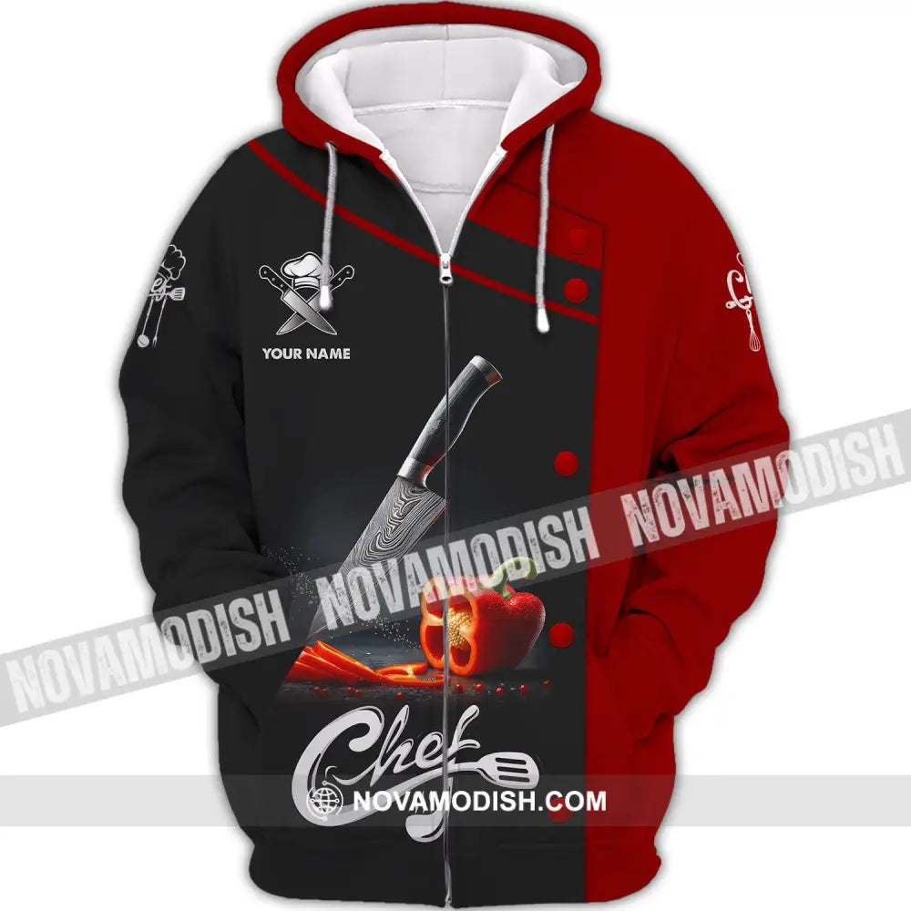 Unisex Shirt Custom Name Chef Apparel For Chefs Gift Cooking Lovers Zipper Hoodie / S T-Shirt