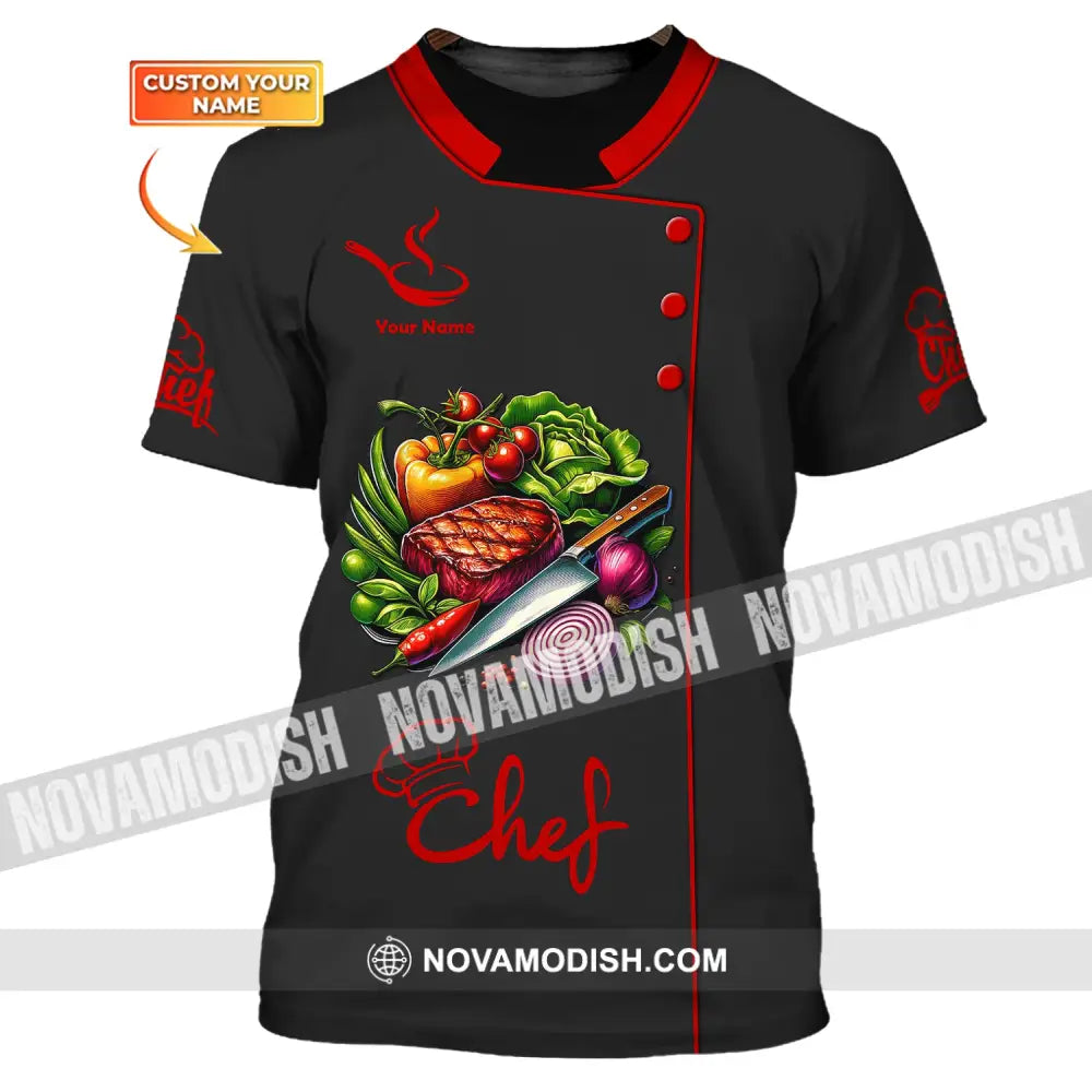 Unisex Shirt Custom Name Chef Apparel Gift For Cooking Lovers Chefs T-Shirt