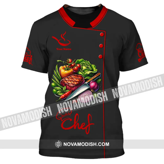 Unisex Shirt Custom Name Chef Apparel Gift For Cooking Lovers Chefs T-Shirt / S