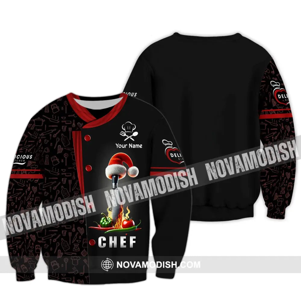 Unisex Shirt Custom Name Chef Apparel Polo Long Sleeve Cooking Love T-Shirt / S T-Shirt