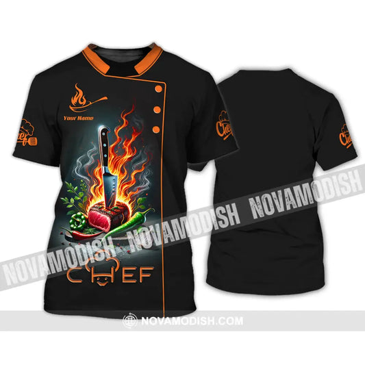 Unisex Shirt Custom Name Chef Apparel Polo Long Sleeve Cooking Love T-Shirt / S T-Shirt