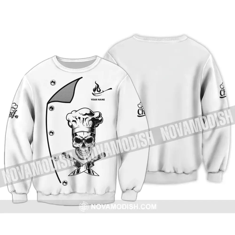 Unisex Shirt Custom Name Chef Apparel Polo Long Sleeve Cooking Love T-Shirt / S T-Shirt