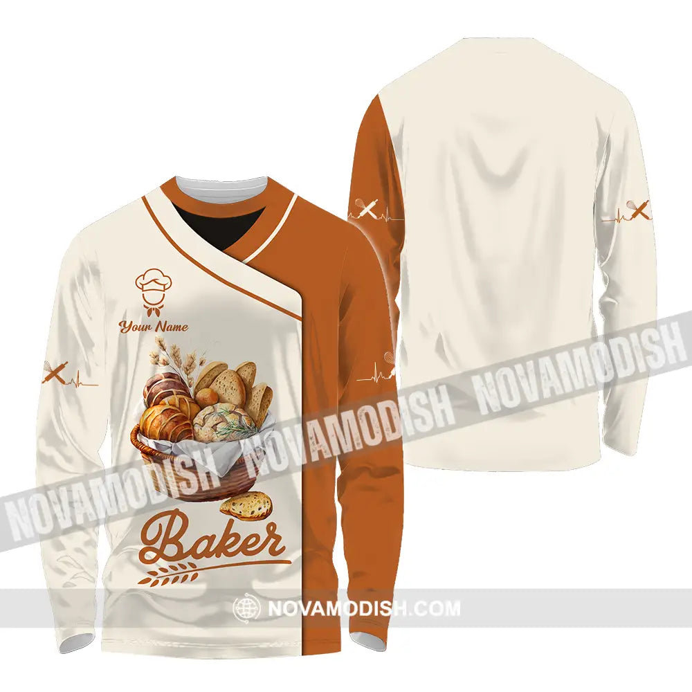 Unisex Shirt - Custom Name Chef Shirt Bakers Shirt Long Sleeve Shirt / S T-shirt