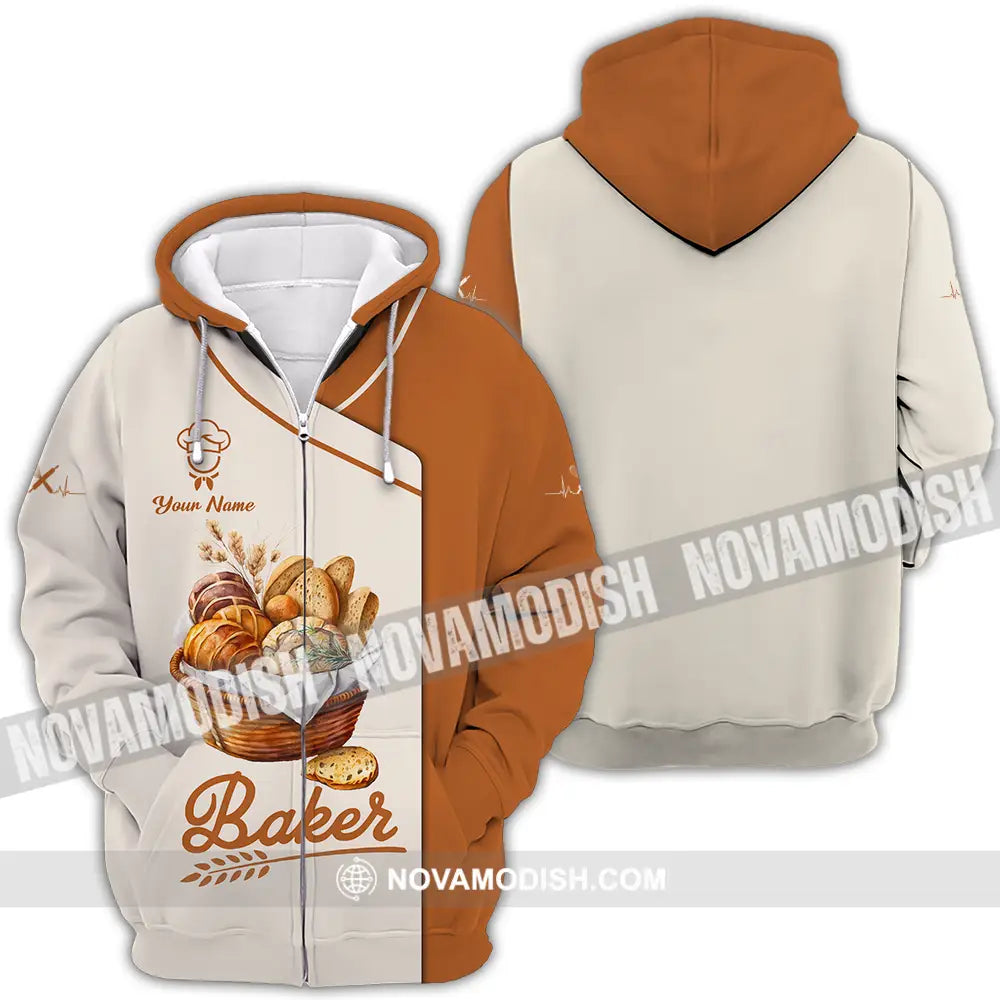 Unisex Shirt - Custom Name Chef Shirt Bakers Shirt Zipper Hoodie / S T-shirt