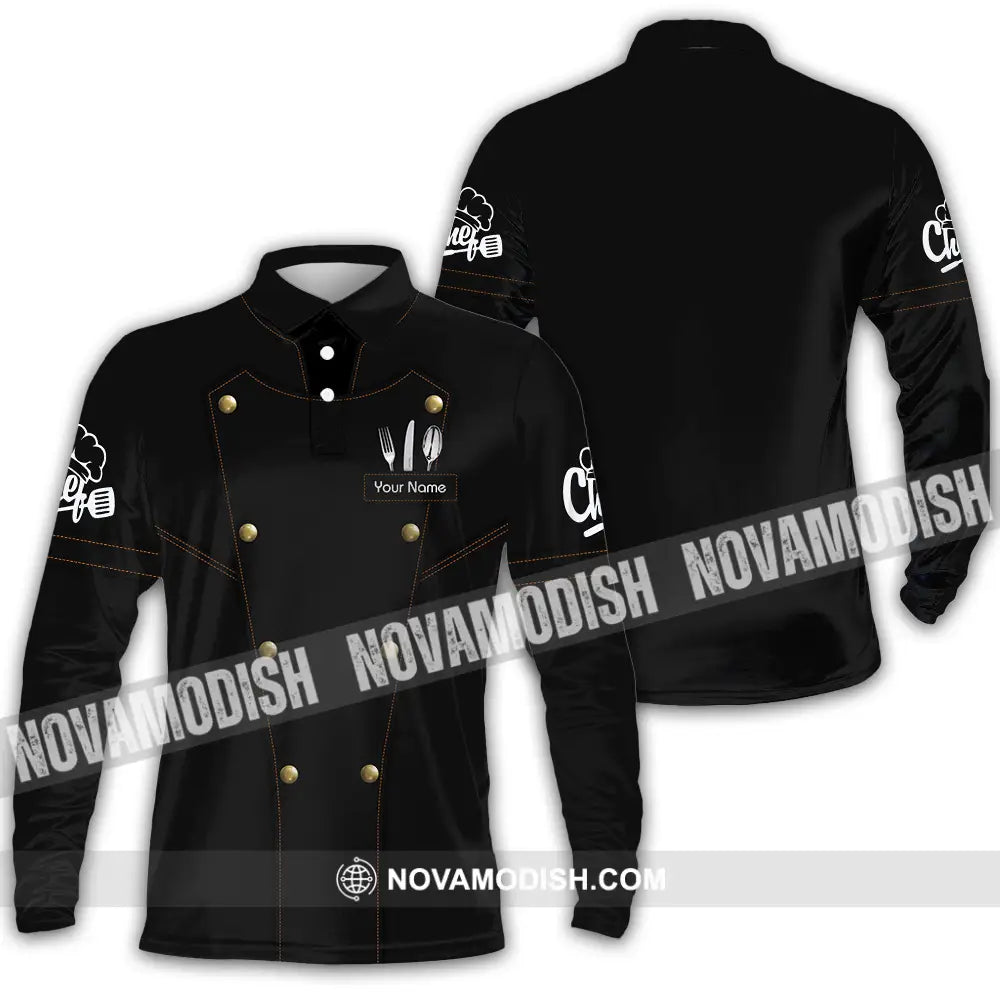 Unisex Shirt - Custom Name Chef Shirt Basic Long Sleeve Polo / S T-shirt