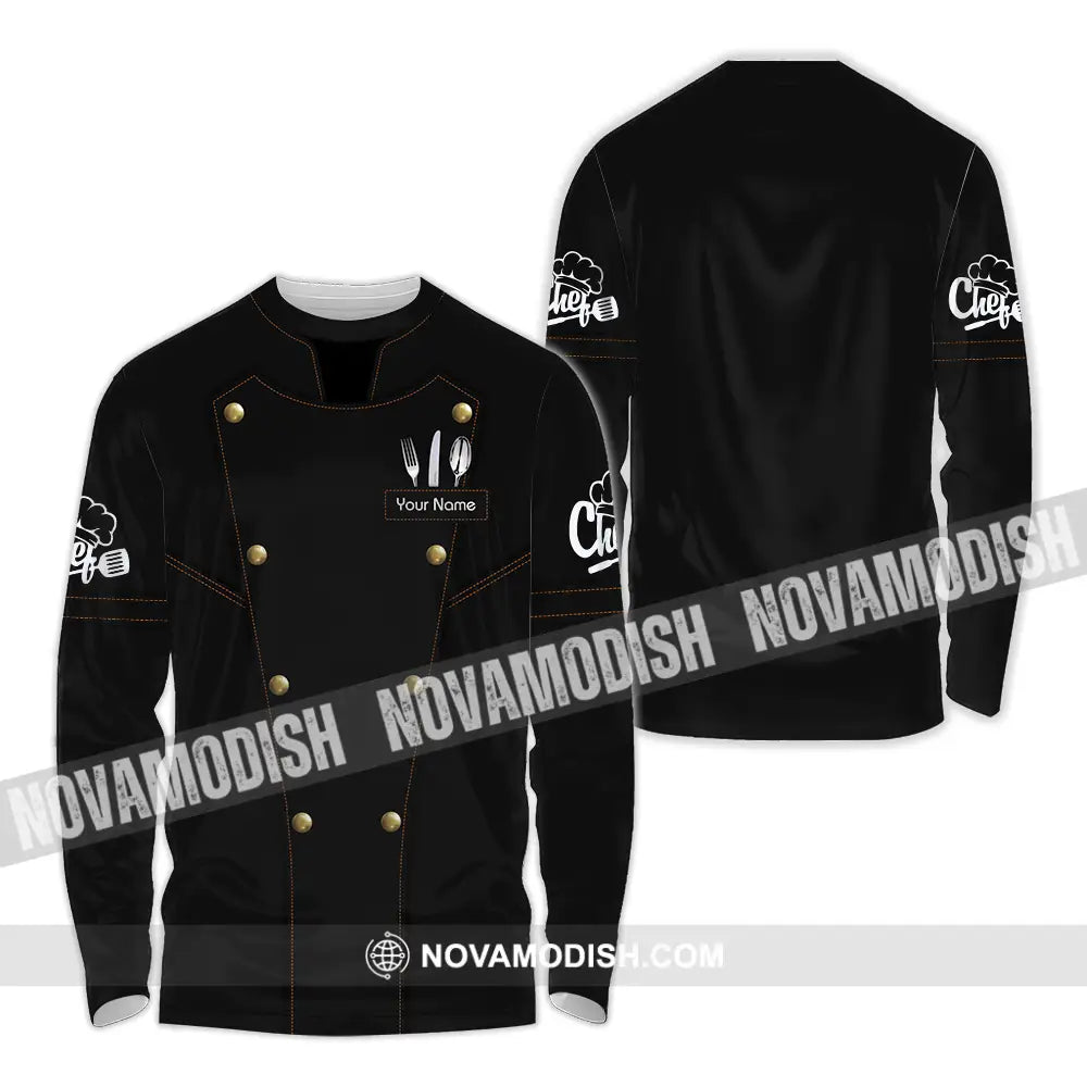 Unisex Shirt - Custom Name Chef Shirt Basic Long Sleeve Shirt / S T-shirt