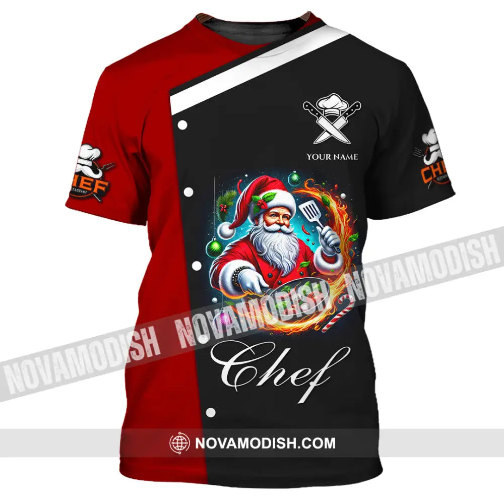 Unisex Shirt Custom Name Chef Christmas Polo Long Sleeve Cooking Love T-Shirt / S T-Shirt