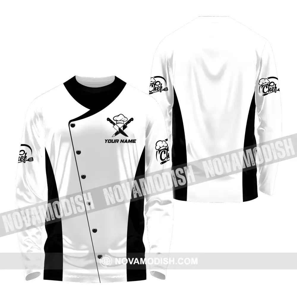 Unisex Shirt - Custom Name Chef Shirt Classic Chef Shirt Long Sleeve Shirt / S T-shirt