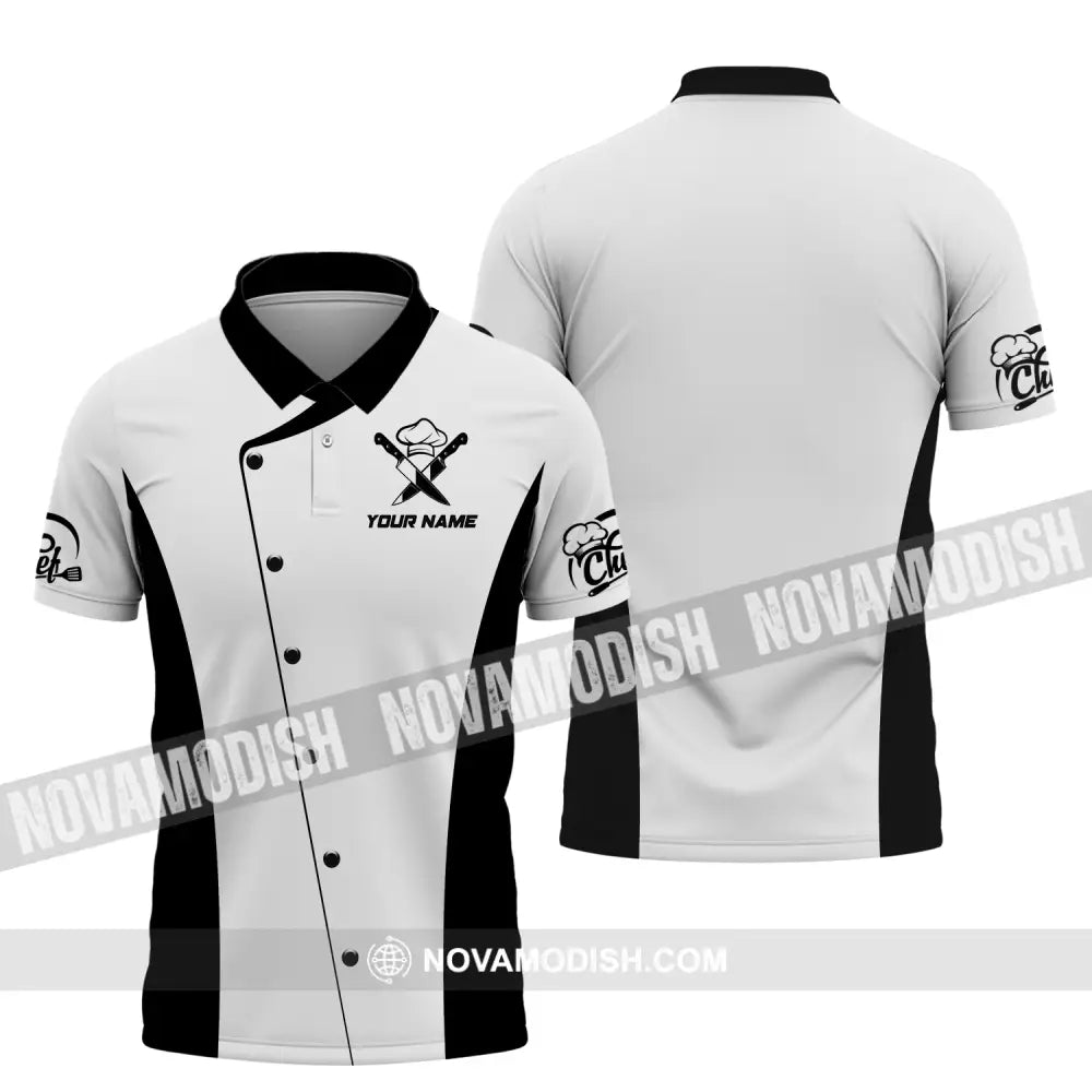 Unisex Shirt - Custom Name Chef Shirt Classic Chef Shirt Polo Shirt / S T-shirt