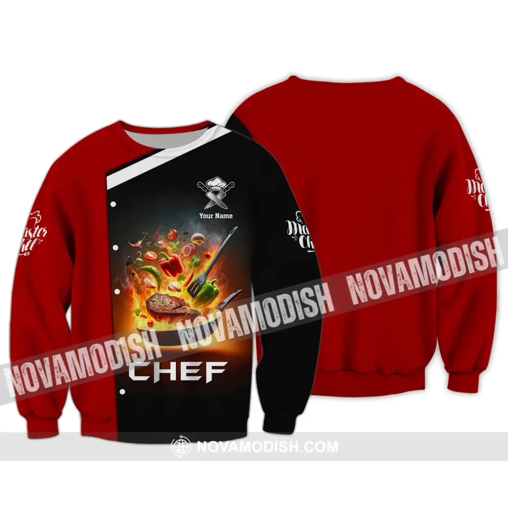 Unisex Shirt Custom Name Chef Cooking Polo Gift For Lovers Long Sleeve / S T-Shirt