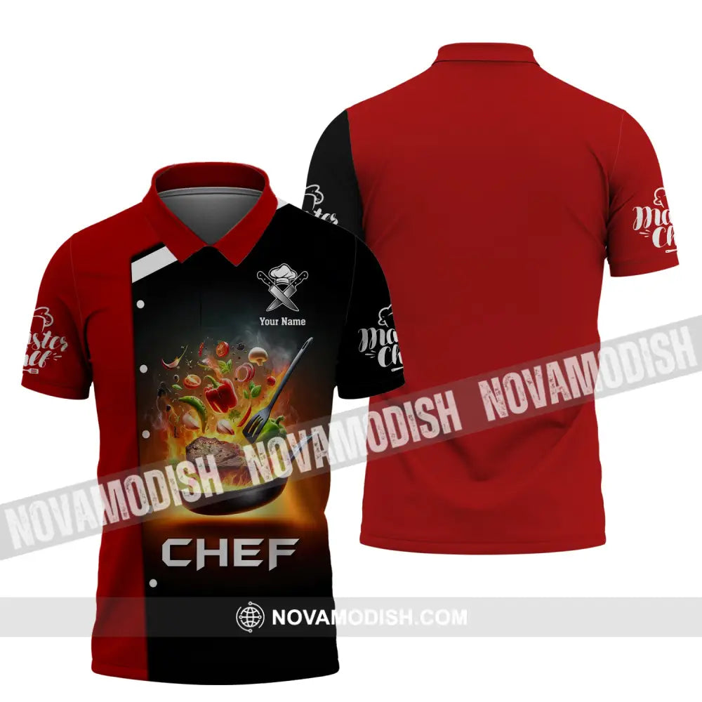 Unisex Shirt Custom Name Chef Cooking Polo Gift For Lovers / S T-Shirt