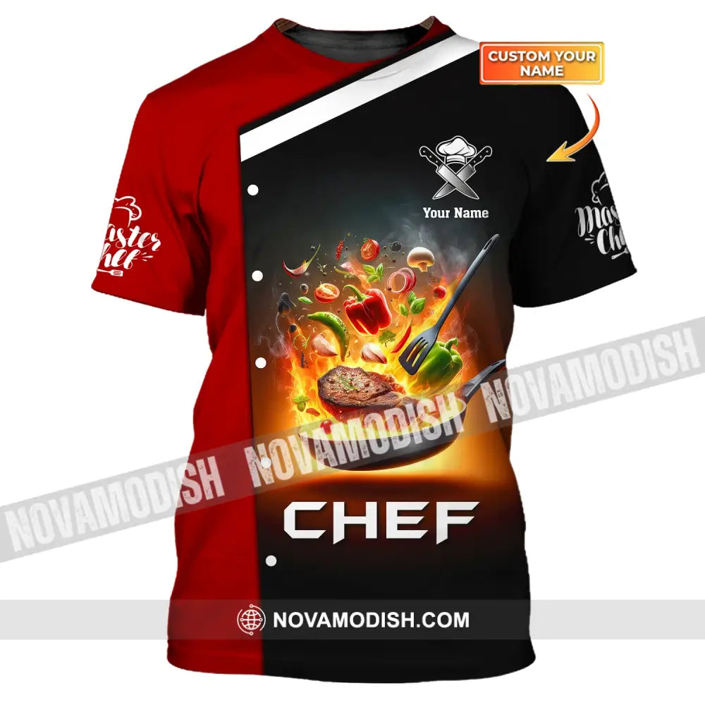 Unisex Shirt Custom Name Chef Cooking Polo Gift For Lovers T-Shirt